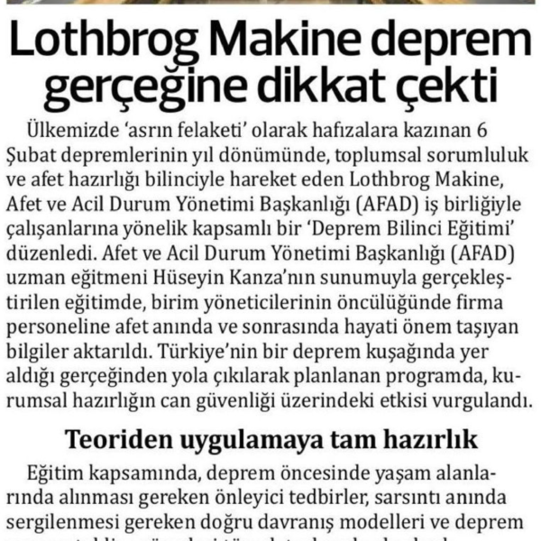 Lothbrog Makine afad eğitimi
